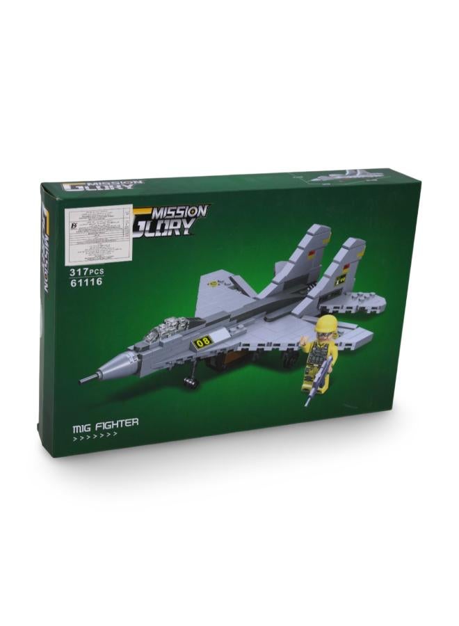 Jie Star Mig Fighter Building Block Set – 317 Pcs - Image 3