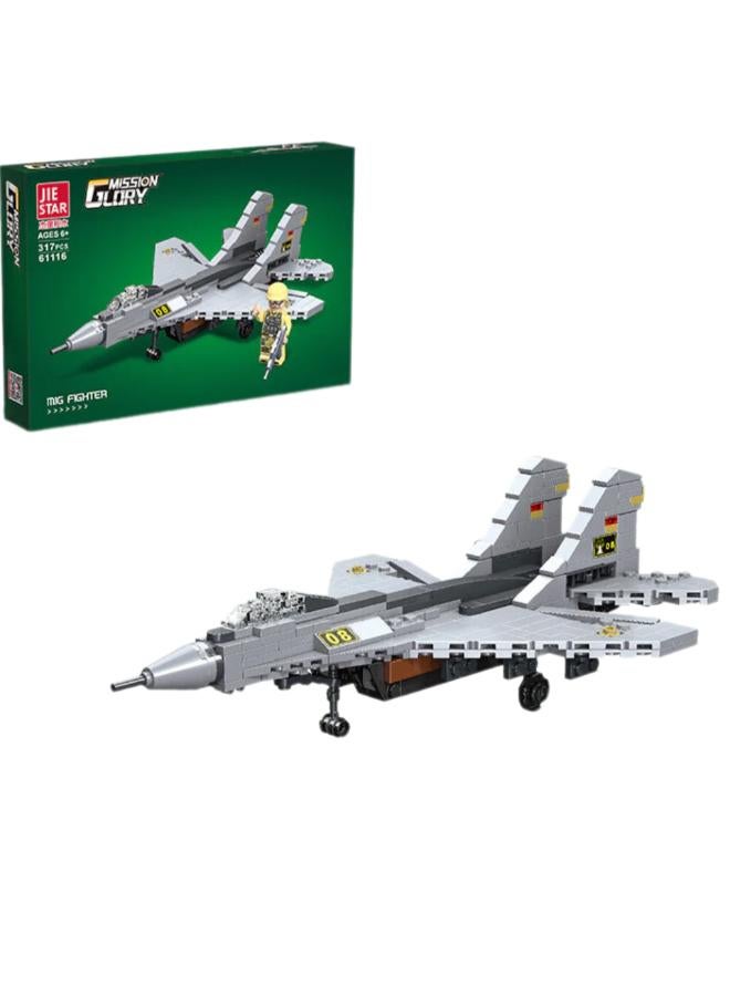 Jie Star Mig Fighter Building Block Set – 317 Pcs - Image 1