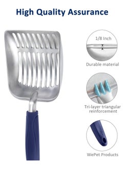 Generic Cat Litter Scoop, Aluminum Alloy Sifter, Kitty Metal Scooper, Deep Shovel, Long Handle, Poop Sifting, Kitten Pooper Lifter, Durable, Heavy Duty, for Litter Box  - Image 4