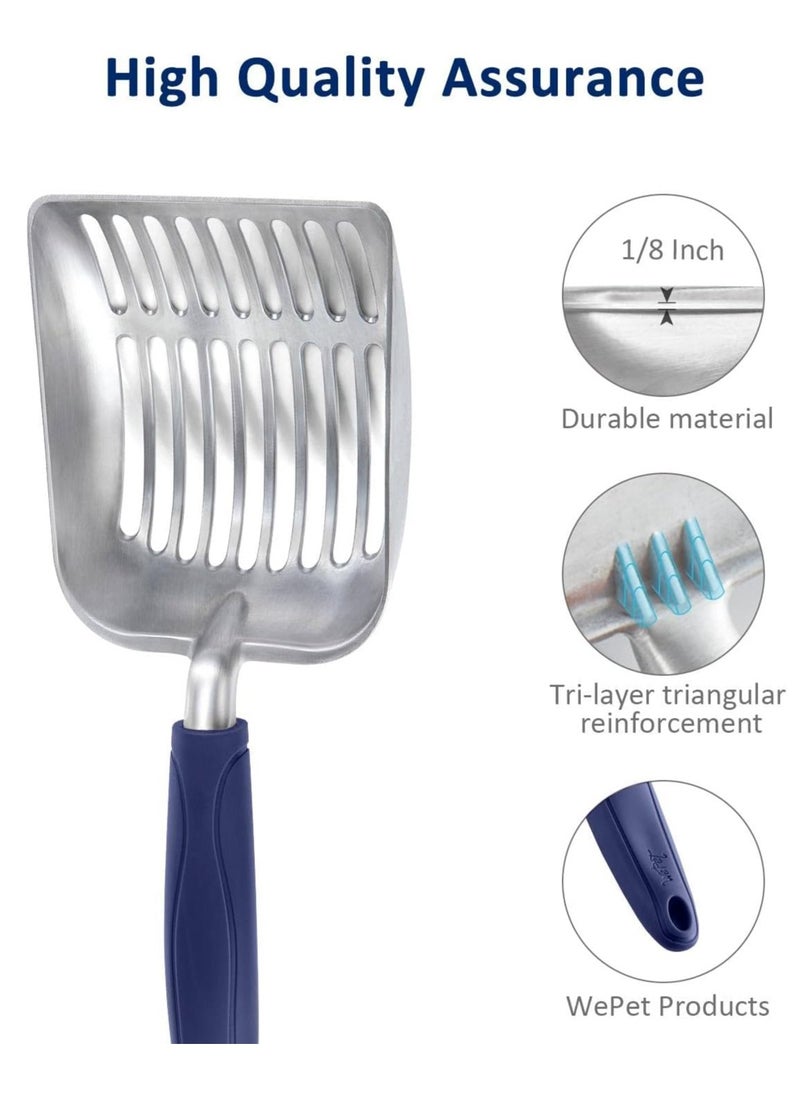 Generic - Cat Litter Scoop, Aluminum Alloy Sifter, Kitty Metal Scooper, Deep Shovel, Long Handle, Poop Sifting, Kitten Pooper Lifter, Durable, Heavy Duty, for Litter Box - Image 1