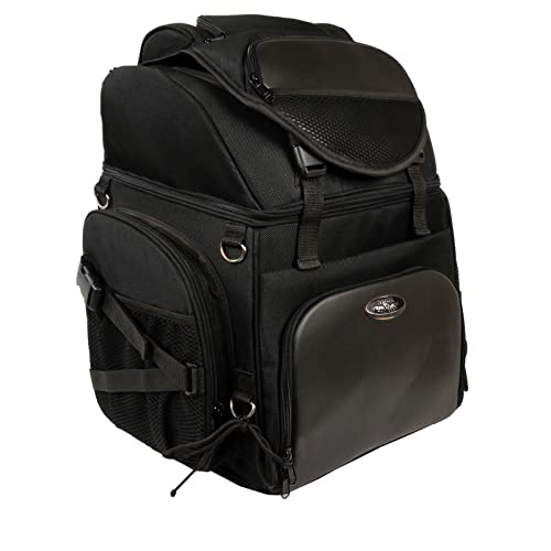Milwaukee Leather حقيبة سيسي بار للدراجات النارية من ميلووكي جلد SH689 كبيرة سوداء مقاومة للماء - مقاس واحد - Image 1