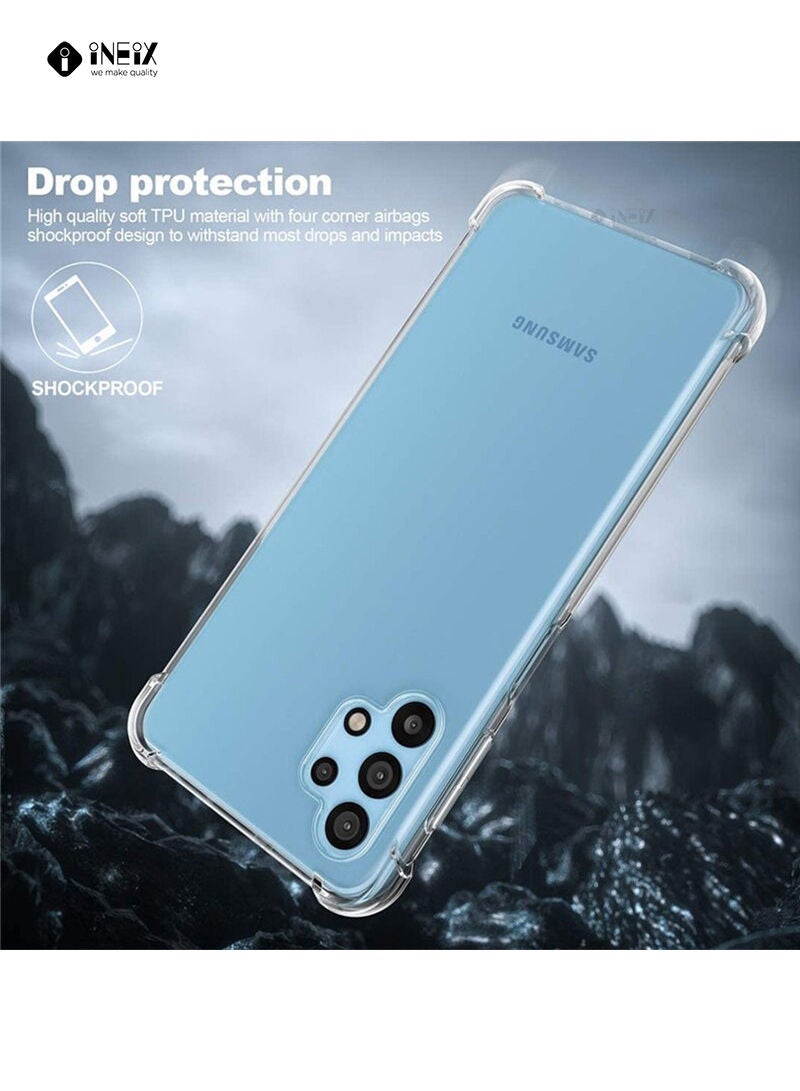 إينيكس جراب شفاف سيليكون عالي النقاء للحماية من الصدمات لهاتف سامسونج جالاكسي A32 4G - شفاف - Image 2