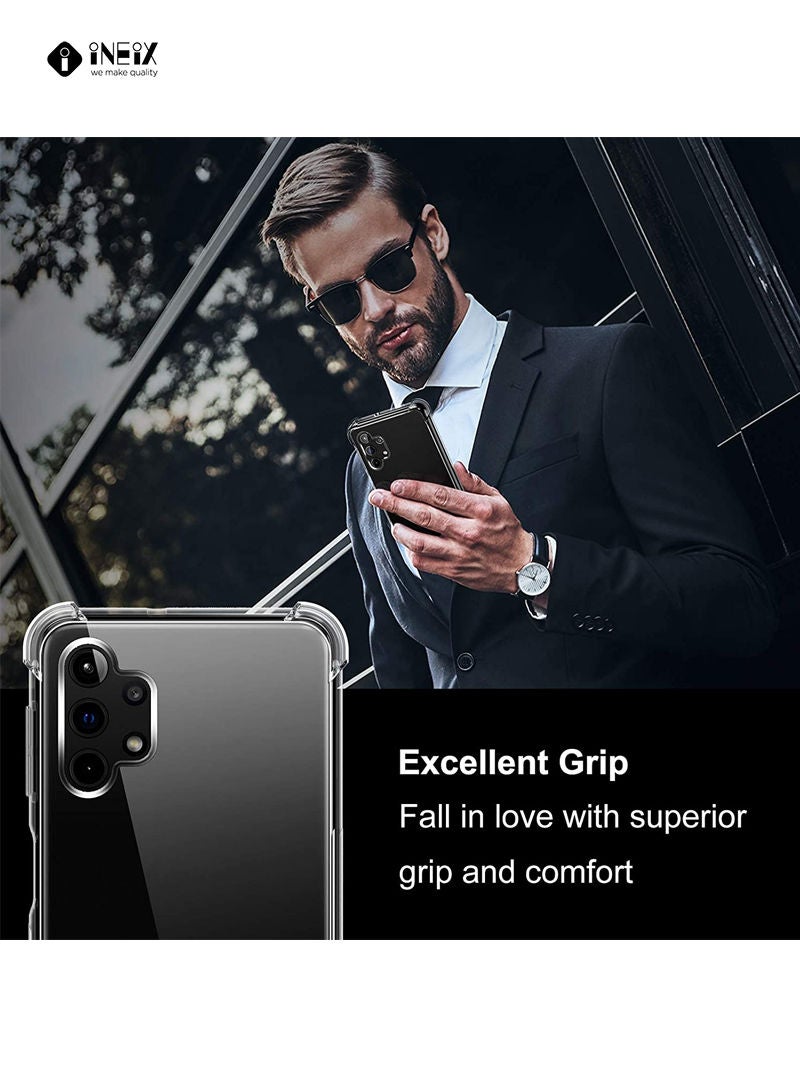 إينيكس جراب شفاف سيليكون عالي النقاء للحماية من الصدمات لهاتف سامسونج جالاكسي A32 4G - شفاف - Image 4