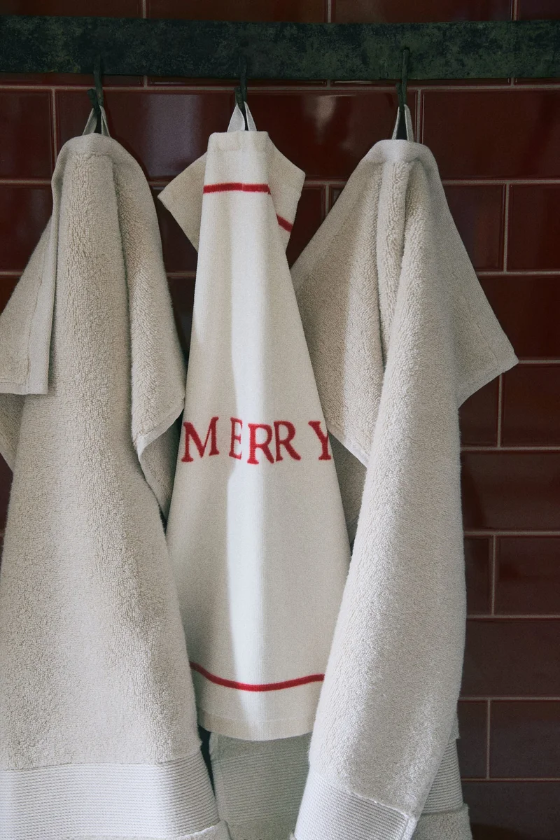 H&M 2-pack motif-detail velour guest towels