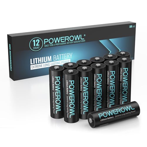 POWEROWL Lithium AA Batteries, 1.5V High Capacity Double A Battery for Camera Freezer Thermometer etc,12 Pack (Non-Rechargeable) - Image 1