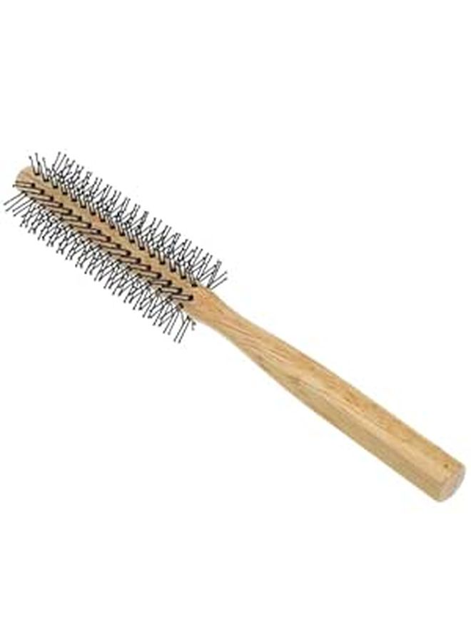 Mini Wooden Round Hair Brush For Curly Thick Hair Nylon Bristle Detangling Styling Comb - Image 1