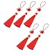 Dnyta Craft Tassels with Hanging Loops 5 Pcs Red Decorative Chinese Knot Mini Tassels for DIY Jewelry Making Handicrafts - Image 2