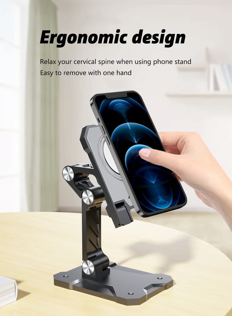 SOLARAE Phone Holder Compatible with Magsafe Charger Stand Adjustable Phone Stand iPad Holder for Desk Compatible with iPhone 14 pro max 13 12 11 iPad Air iPad Pro Samsung Galaxy (Not include Charger) Black - Image 4