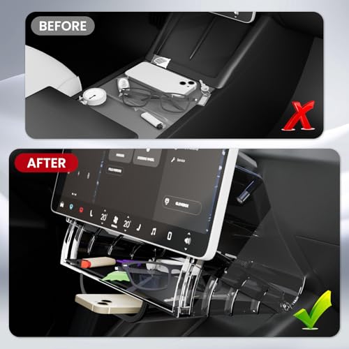 BarBaren For Tesla Under Screen Storage Model Y(2026-2025 Refreshed Juniper Only), For Model 3 2025-2024 Highland Accessories- Black - Image 3