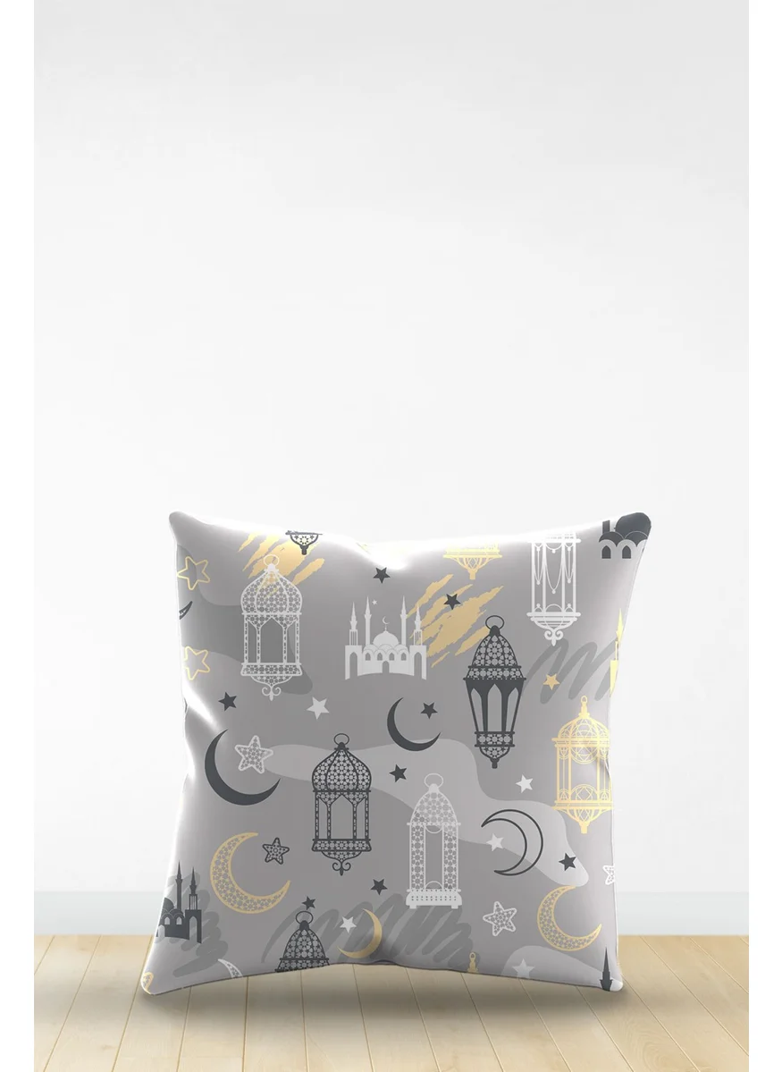 Artavessa Double Sided Digital Printed Decorative Faux Leather Ramadan (Ramadan) Themed Throw Pillow Cover