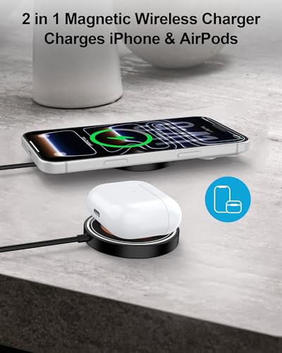 AILKIN Magsafe Charger Samsung Magnetic Wireless Charger 15W Fast Charging Pad for Android Samsung S26Ultra/S25/S24 FE/S23/S22, USB-C/A MagSafe Charging Pad Compatible with iPhone 17/16/15/14/13/12/AirPods - Image 4