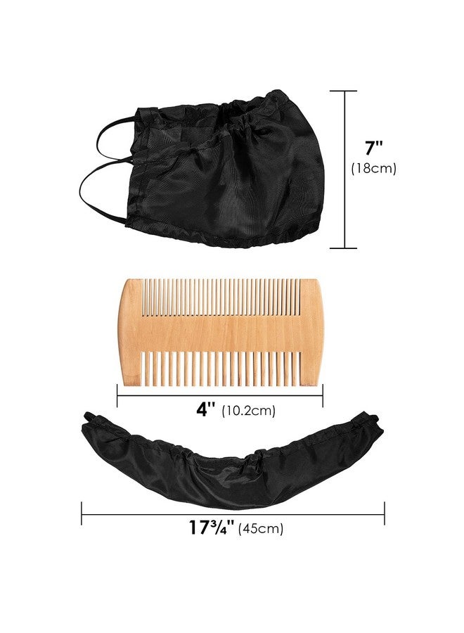 Linkidea Inkidea 4 Pack Beard Bandana And Facial Beard Comb Xl Size Men Beard Guard Cover Bedtime Beard Bib Apron Bonnet (Black) - Image 4