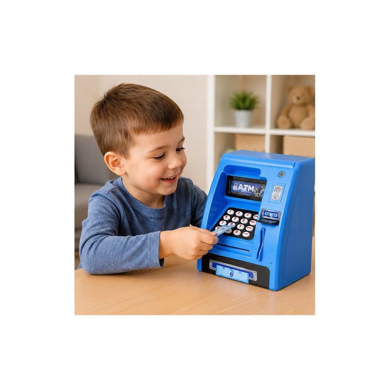 ATM Kids ATM Machine Toy Bank, Blue, Educational Money Saving Playset for Boys and Girls | Creative Fun - Image 3