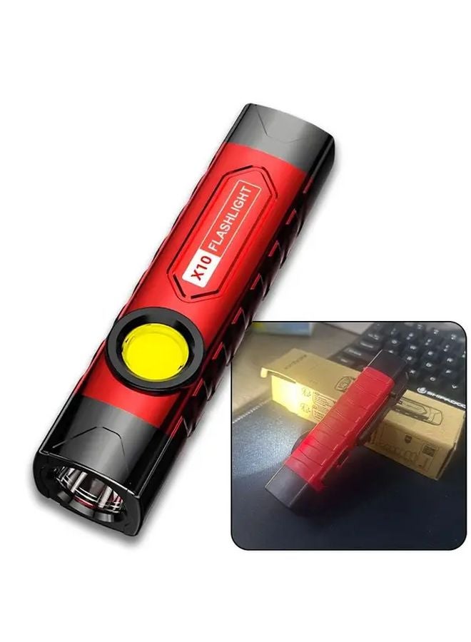 LED USB Rechargeable Flashlight COB Side Light for Reading Handsfree Tactical Torch - Image 1