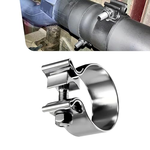 Qurbuns 25 Exhaust Clamp Stainless Steel Narrow Band Muffler Clamp Heavyduty OType Clip for Mufflers and Pipes Muffler and Exhaust System Repair Universal for Most Cars Silver - Image 1