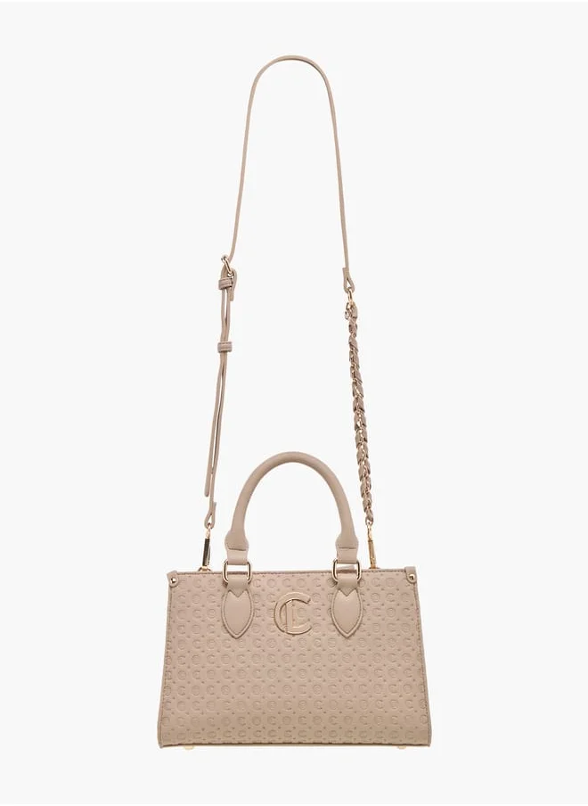 Le Confort Monogram Embossed Tote Bag with Handles and Adjustable Straps