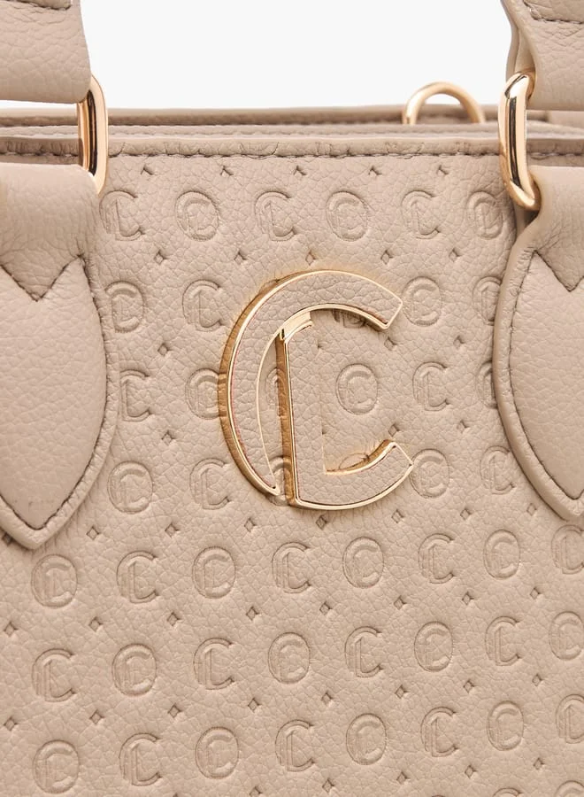 Le Confort Monogram Embossed Tote Bag with Handles and Adjustable Straps