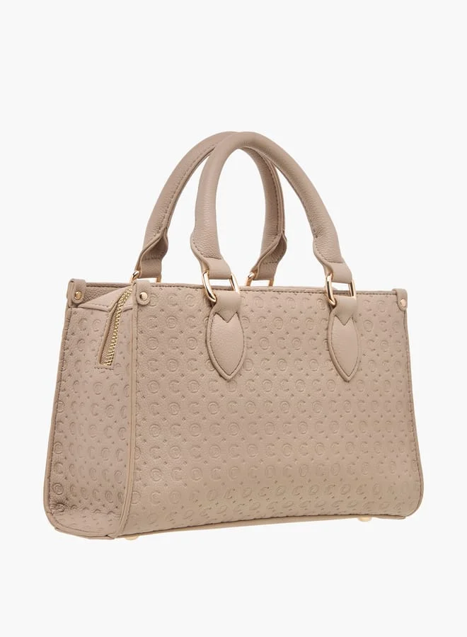 Le Confort Monogram Embossed Tote Bag with Handles and Adjustable Straps