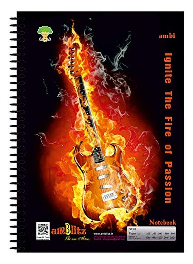 amblitz Spiral Notebook | UnRuled | 200 Pages | Pack of 4 | A4 Size | 70 GSM Thick Paper | Spiral Notebook Combo | - Image 2