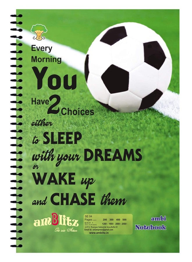 amblitz Spiral Notebook | UnRuled | 200 Pages | Pack of 4 | A4 Size | 70 GSM Thick Paper | Spiral Notebook Combo | - Image 1