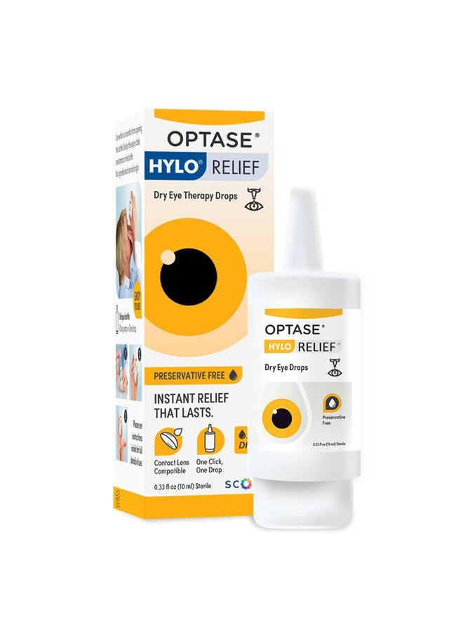 Optase OPTASE HYLO Relief Dry Eye Drops - Fast-Acting Preservative Free Drops with Patented HYLO Delivery System - Artificial Tears for Mild to Moderate Dry Eye Relief - .33 Oz, 300 Doses  - Image 1