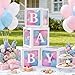 RUBFAC Baby Boxes with 41 Letters and 36 Balloons 4pcs Clear Balloon Boxes for Baby Shower Gender Reveal Girl Boy Blocks Birthday Party Decorations - Image 4