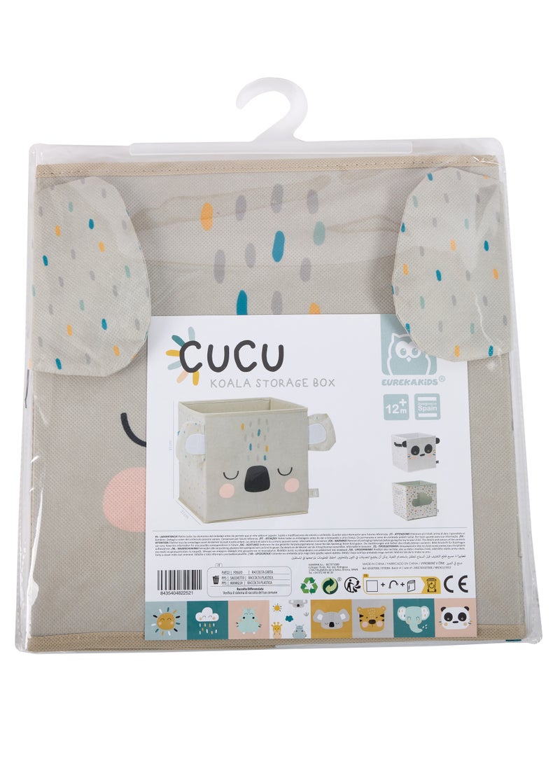 EUREKA KIDS Eurekakids Koala Storage Box | Fabric Foldable Cube Boxes | Toy Storage, Organizer | Ideal for Home, Office | (Size 31x31x31 Cm) - Image 2