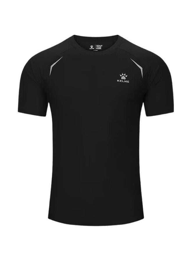 KELME تي شيرت قصير الأكمام للرجال صيفي جديد في الهواء الطلق للجري واللياقة البدنية قابل للتنفس أسود أوبسيديان L - Image 1