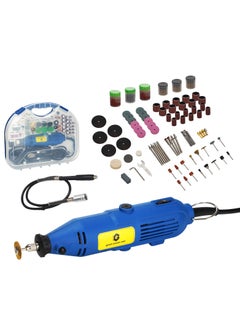GearZone Rotary Tool Set with Keyless Chuck and Flexible Shaft - 211 Pcs Accessories, Variable Speed, Electric Drill Set for Grinding Engraving Crafting Projects and DIY Creations (Blue)  - Image 1