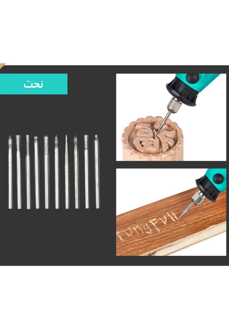 جيرزون - طقم أدوات دوارة مع ظرف بدون مفتاح وعمود مرن - 211 قطعة إكسسوارات، سرعة متغيرة، طقم مثقاب كهربائي للطحن والنقش والمشروعات الحرفية والإبداعات اليدوية (أزرق) - Image 1