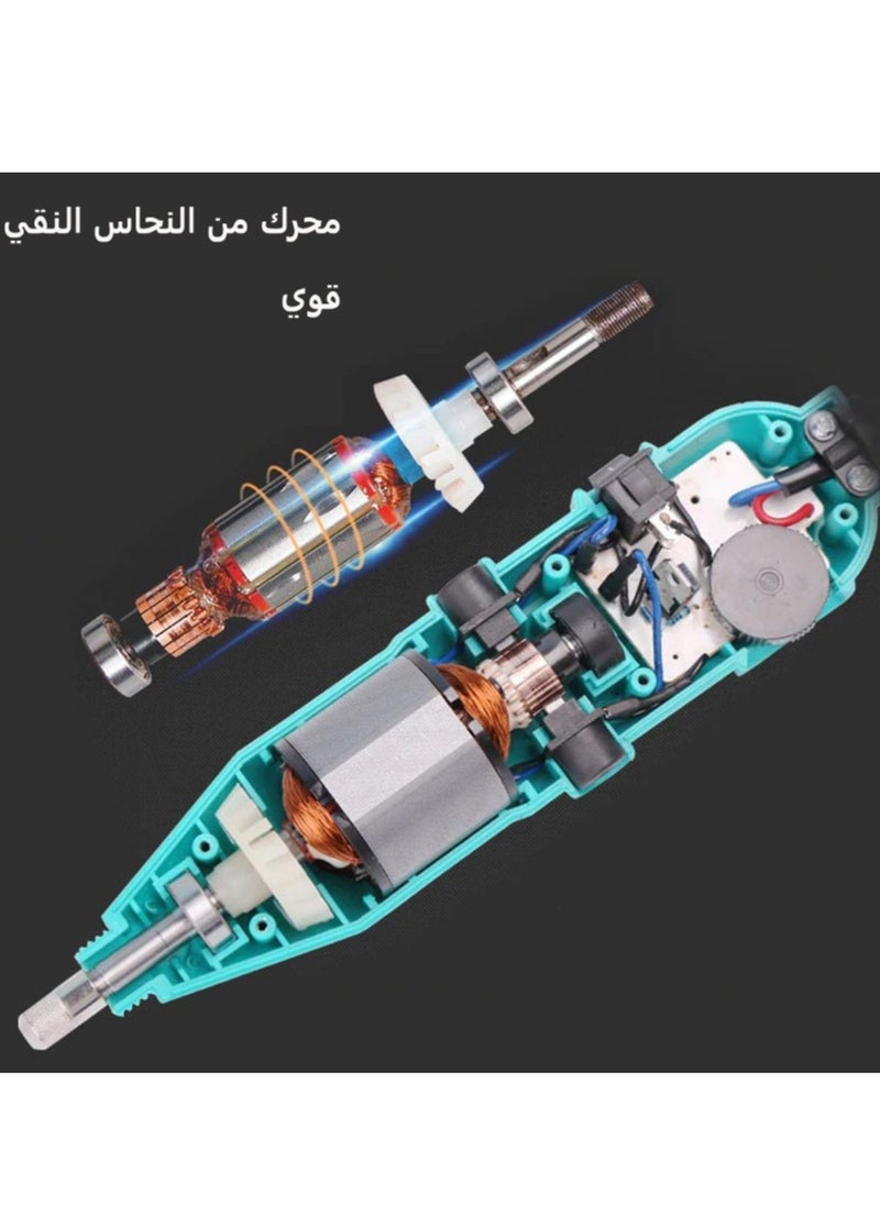 جيرزون - طقم أدوات دوارة مع ظرف بدون مفتاح وعمود مرن - 211 قطعة إكسسوارات، سرعة متغيرة، طقم مثقاب كهربائي للطحن والنقش والمشروعات الحرفية والإبداعات اليدوية (أزرق) - Image 1