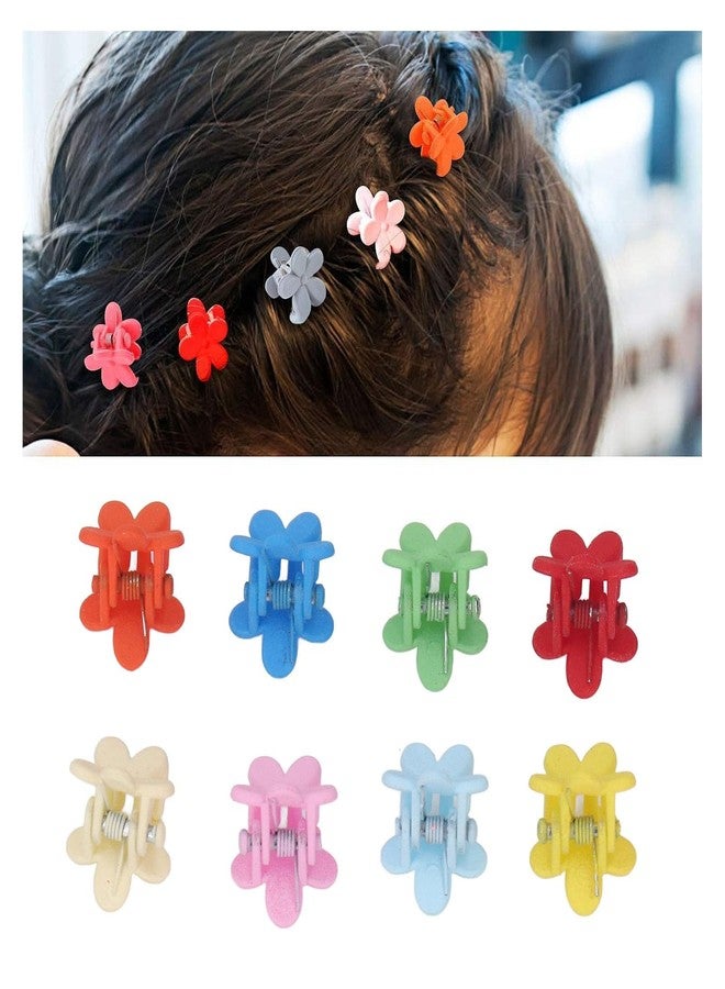 Luatoxry 100Pcs Small Flower Hair Clips, Colorful Mini Flower Clips, Plastic Tiny Hair Clips, Multipurpose Cute Small Hair Claw for Hairstyle Decoration, Organization, 0.4x0.3in - Image 2