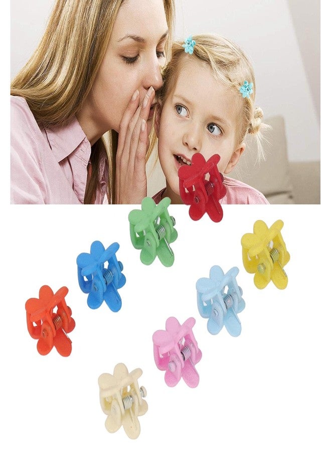 Luatoxry 100Pcs Small Flower Hair Clips, Colorful Mini Flower Clips, Plastic Tiny Hair Clips, Multipurpose Cute Small Hair Claw for Hairstyle Decoration, Organization, 0.4x0.3in - Image 3