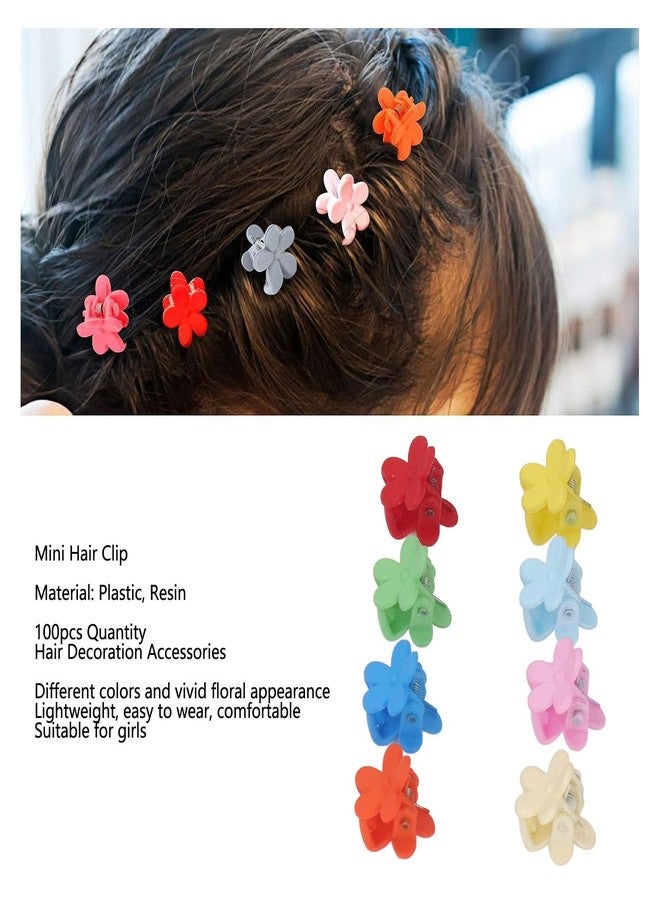 Luatoxry 100Pcs Small Flower Hair Clips, Colorful Mini Flower Clips, Plastic Tiny Hair Clips, Multipurpose Cute Small Hair Claw for Hairstyle Decoration, Organization, 0.4x0.3in - Image 4