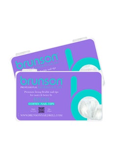 brunson Professional French Nail Tips 480pcs Ballerina Coffin Nail Tip Premium Strong flexible False nail tips easier better-fit Press On Nails for French Manicure Acrylic Gel Nail Extensions for Nail Art  - Image 1