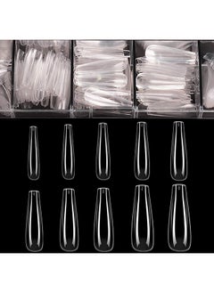 brunson Professional French Nail Tips 480pcs Ballerina Coffin Nail Tip Premium Strong flexible False nail tips easier better-fit Press On Nails for French Manicure Acrylic Gel Nail Extensions for Nail Art  - Image 2