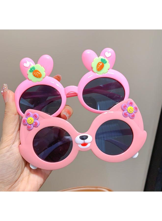 Kulomi Children's Sunglasses Boys And Girls Sunglasses Flip Cartoon Girls Summer Sunshade Sunscreen Toy Glasses