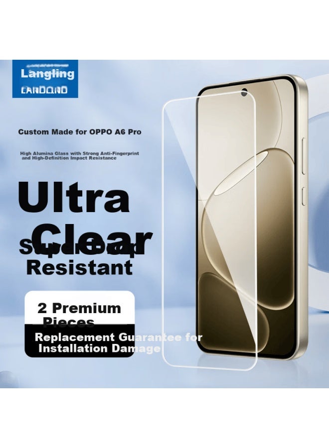 Langling Tempered Glass Screen Protector For Oppo A6 Pro, Full Coverage Ultra-thin Anti-fingerprint Anti-drop Clear Film