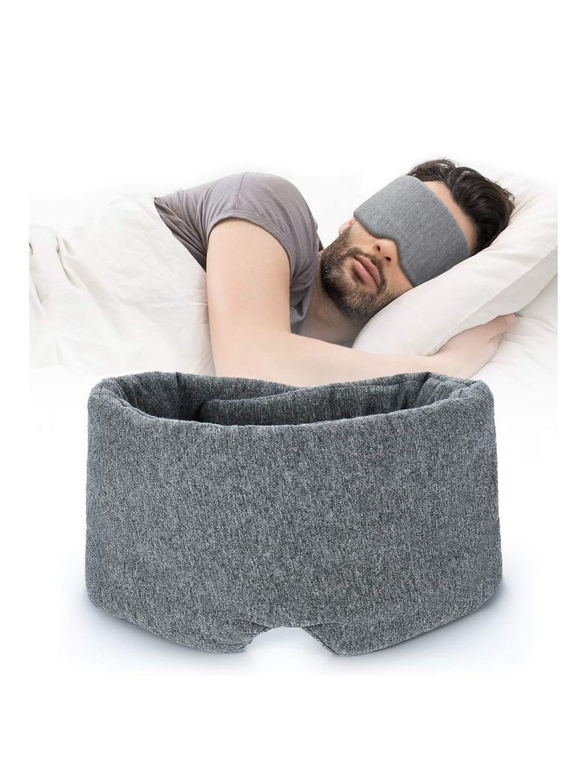 فريشمي قناع نوم قطني مصنوع يدويًا بنسبة 100% - قناع عيون مريح ومسامي للنوم وقابل للتعديل لطائرة عصابة العينين مع حقيبة سفر - أفضل ظلال عيون رفيقة ليلية للنساء والرجال والأطفال - Image 1