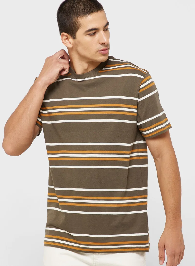 Cotton On Striped Crew Neck T-Shirt