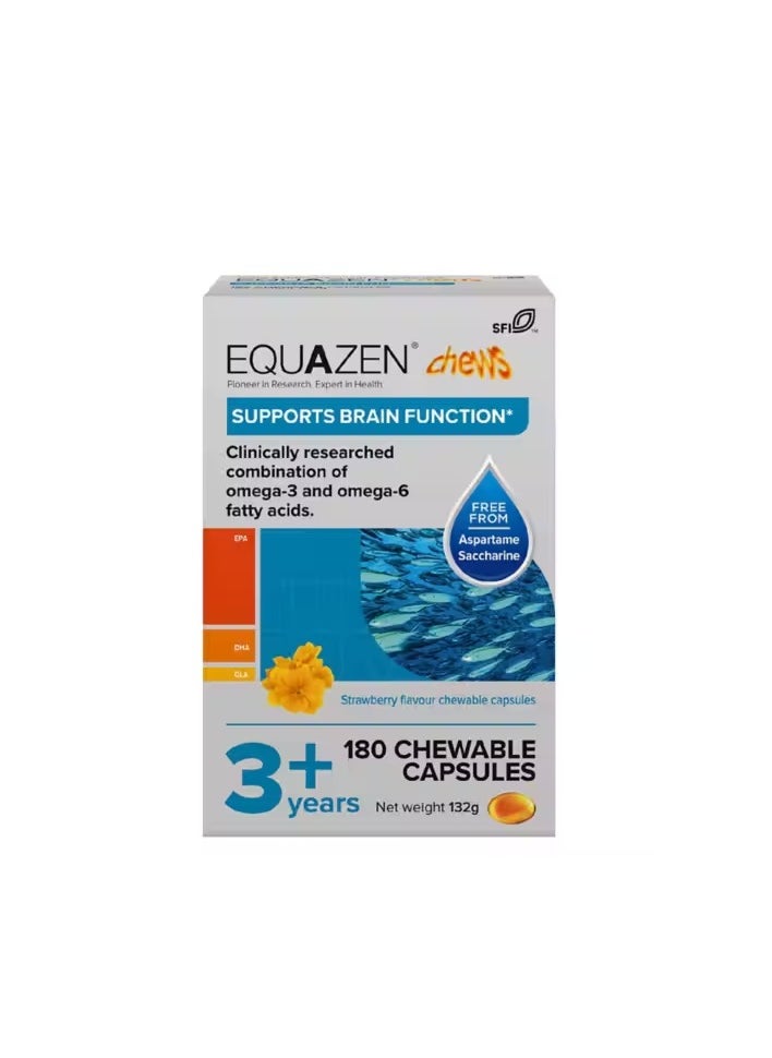 Equazen - Chews Support Brain Function Omega 3 and 6 fatty Acid 3 Years 180 Chewable Capsule - Image 1