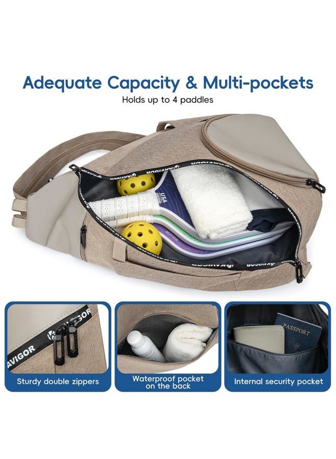 KAVIGOR Pickleball Bag, 7 Pockets & Upgraded Zippers, Lightweight Sling Bag with Detachable Strap & Water-Resistant Pocket - Image 3