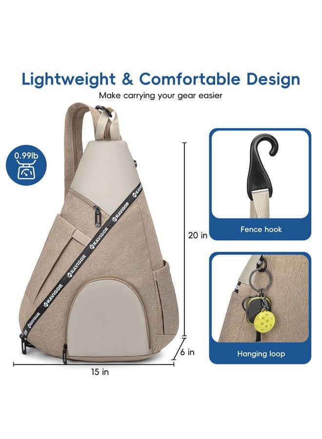KAVIGOR Pickleball Bag, 7 Pockets & Upgraded Zippers, Lightweight Sling Bag with Detachable Strap & Water-Resistant Pocket - Image 5