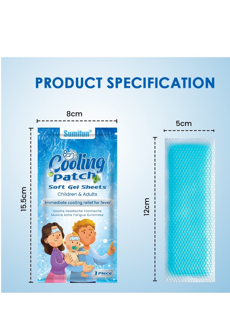 Sumifun - 10 Pcs Cooling Gel Patches for Headache Relief Toothache Pain Cooling Patch for outdoor travel and daily life at home - Image 1