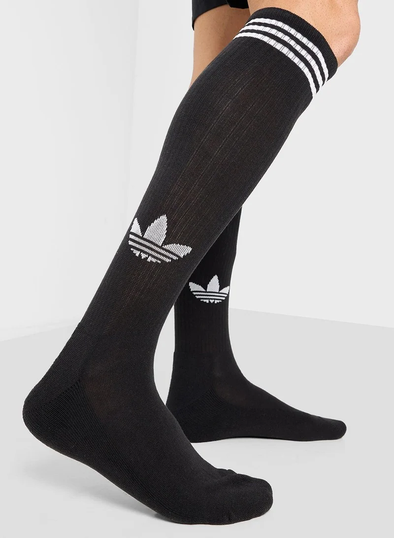 اديداس اوريجينالز زوجان من جوارب 3-Stripes Knee Socks