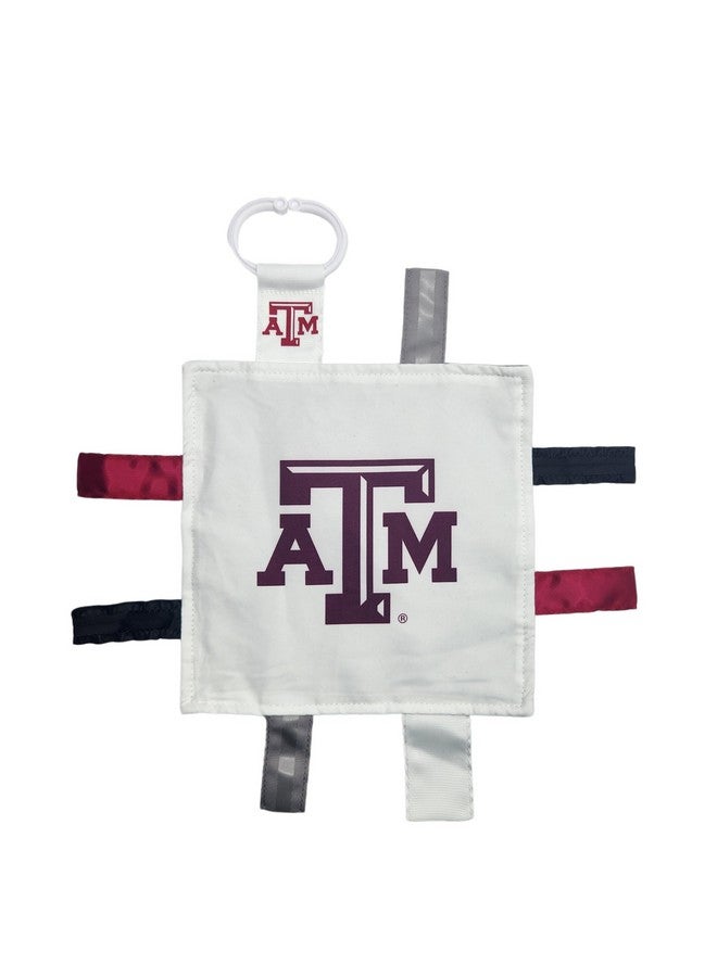 The Learning Lovey Texas A&M University Crinkle Learning Lovey Sensory Plush Blanket - Tag Toys for Babies - Baby Stroller Toys - Sports Team Pride MVP Registry Gift w/Stroller Clip (8 x 8 Tag Toy)…