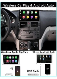 RAYMOS Android Screen For Mercedes Benz C Class W204 S204 2007 To 2014 Support Apple Carplay Android Auto Wireless 4Gb RAM QLED Touch Screen DSP AHD Camera Included Bluetooth  - Image 3