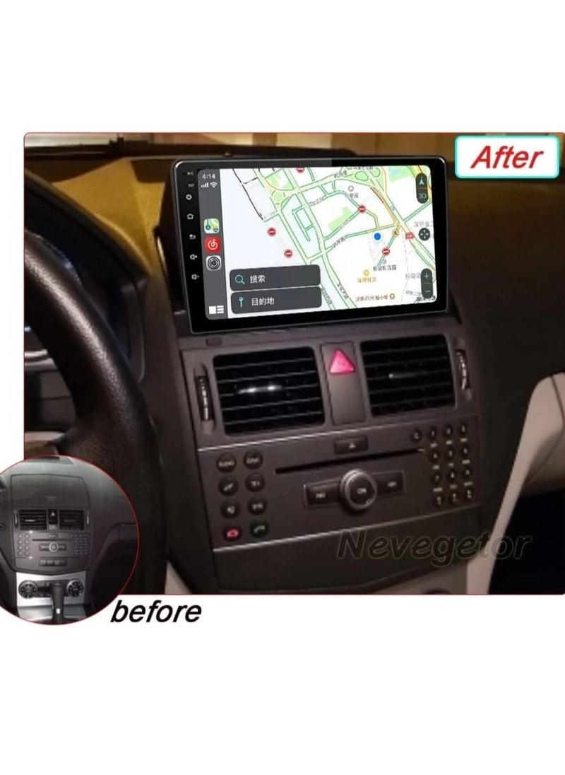 رايموس - شاشة أندرويد لمرسيدس بنز C Class W204 S204 2007 إلى 2014 تدعم Apple Carplay Android Auto Wireless 4Gb RAM QLED شاشة تعمل باللمس كاميرا DSP AHD مزودة بتقنية البلوتوث - Image 1