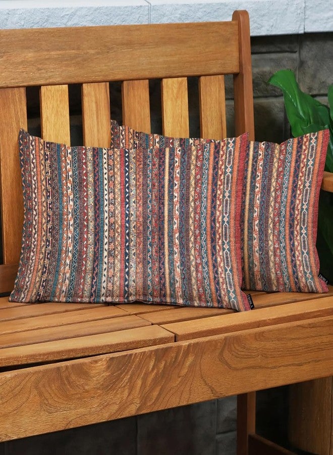 EKOBLA Turkish Carpet Rectangle Pillow Cases Vintage Persian Oriental Waist Lumber Cotton Linen Cushion Cover Oblong Rectangle Pillowcase for Men Women Home Decoration Bedroom 12x20 Inches - Image 3