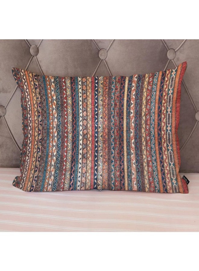 EKOBLA Turkish Carpet Rectangle Pillow Cases Vintage Persian Oriental Waist Lumber Cotton Linen Cushion Cover Oblong Rectangle Pillowcase for Men Women Home Decoration Bedroom 12x20 Inches - Image 4